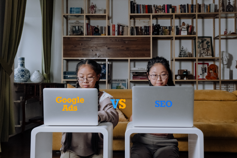 two girls working on Google ads and SEO campaigns