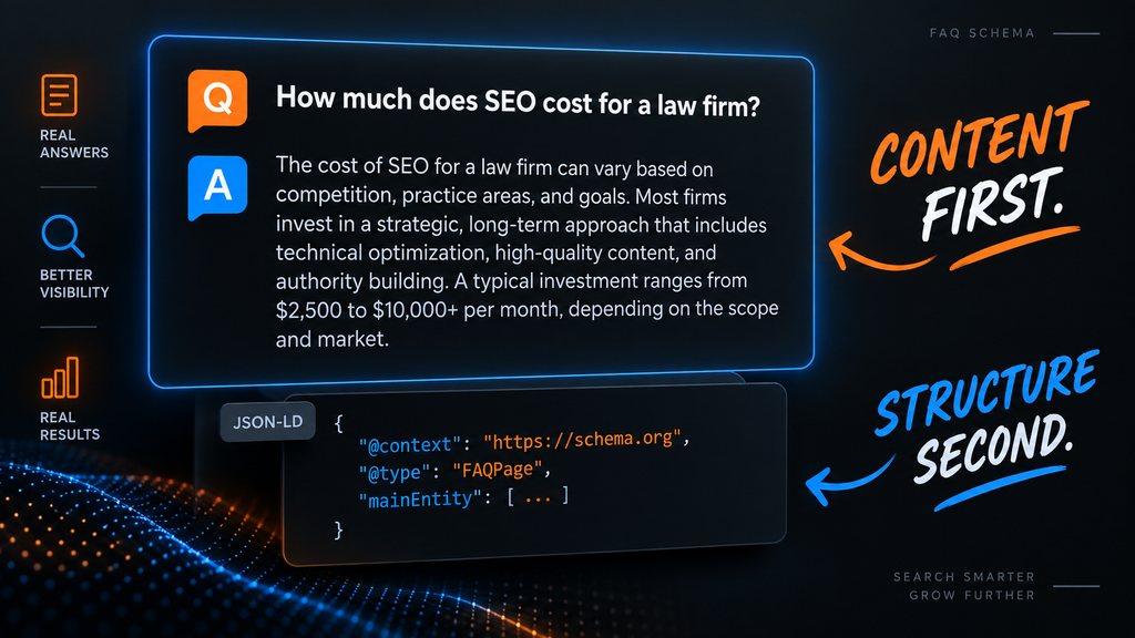 An image depicting a content first approach to FAQ development before schema is even considered